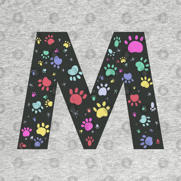 M letter with colorful paw print by GULSENGUNEL